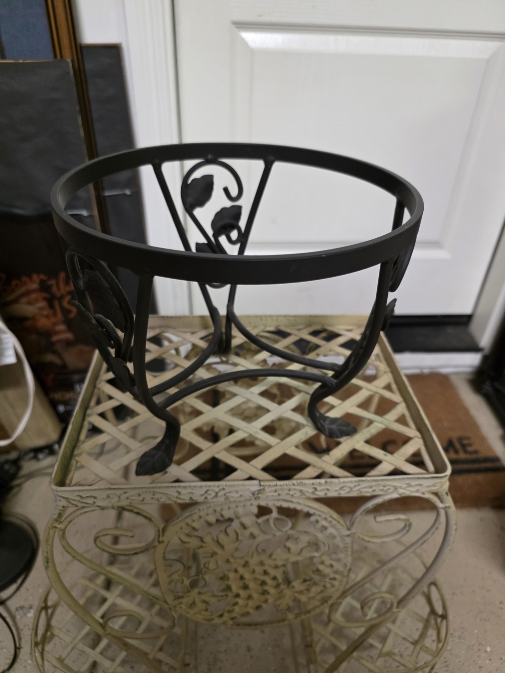 Longaberger Black Metal Plant Stand